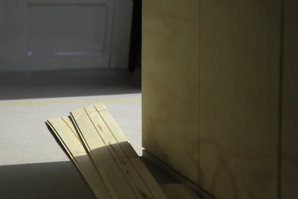 Houten latten klaar voor verwerking